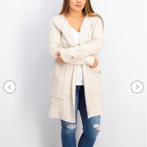 NWT Magnolia Grace Cream 2 Pocket Open Cardigan